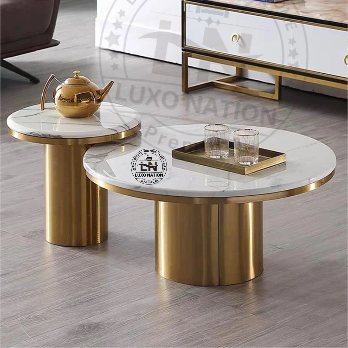 Luxo Nation 2 Twin Nest Coffee Table Set–Stylish and Functional Design
